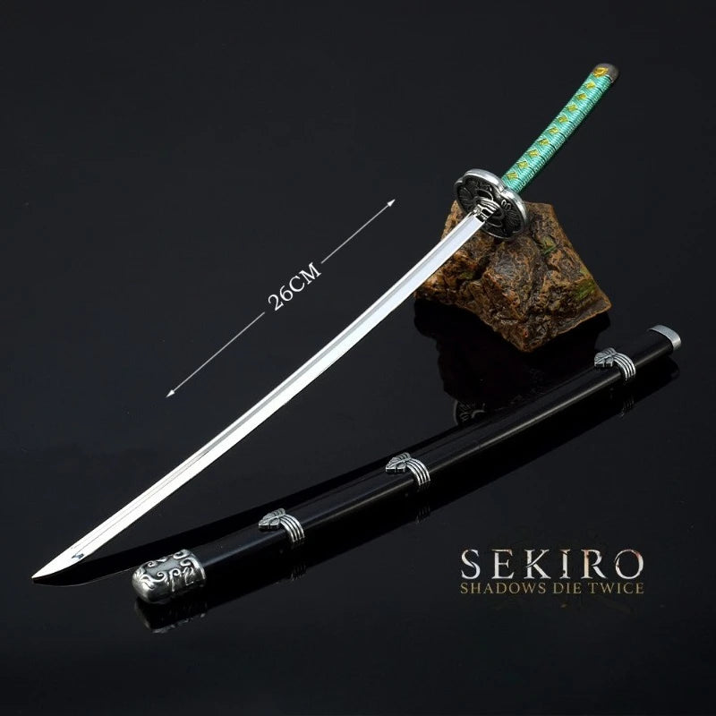 26cm/10.23in Sekiro Wolf katana knife Metal weapons props Game Peripherals Mini Japanese Katanas models Ornaments Boy Toys gifts