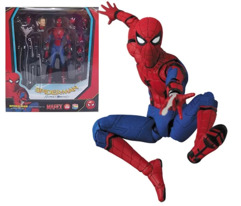 Anime Avengers Peter Parker Action Figures SHF Spider Man Homecoming Figurines Car Decoration Doll Model Kids Toys Fans Gift