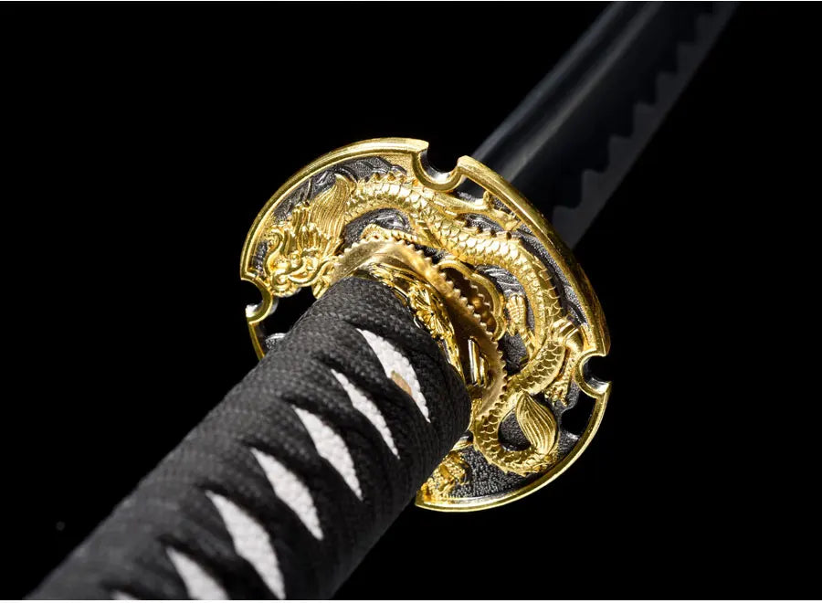 Gold Dragon Katanas 1045 Blade Real Chinese Swords Handmade Full Tang 41 Inch Cosplay Catana Decoration Swords