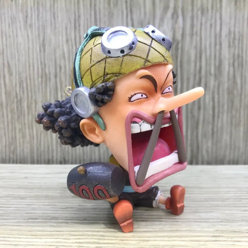 FigureCrazy One Piece FRANKY Q Laughing Out Sitting Cute Ver. PVC Action Figures OP Luffy Zoro Nami Brook Chopper Usopp 10cm