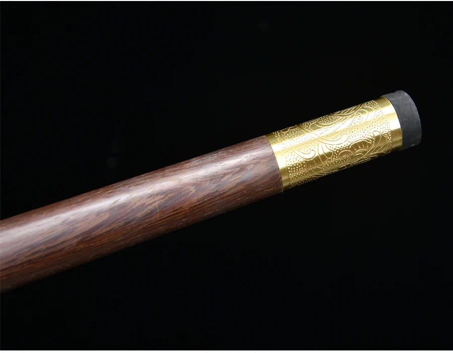 Chinese Cane Sword Folded Steel Damascus Blade Sharp Real Rosewood Scabbard Handmade Stick Sword Ready Battle Weapon Katanas