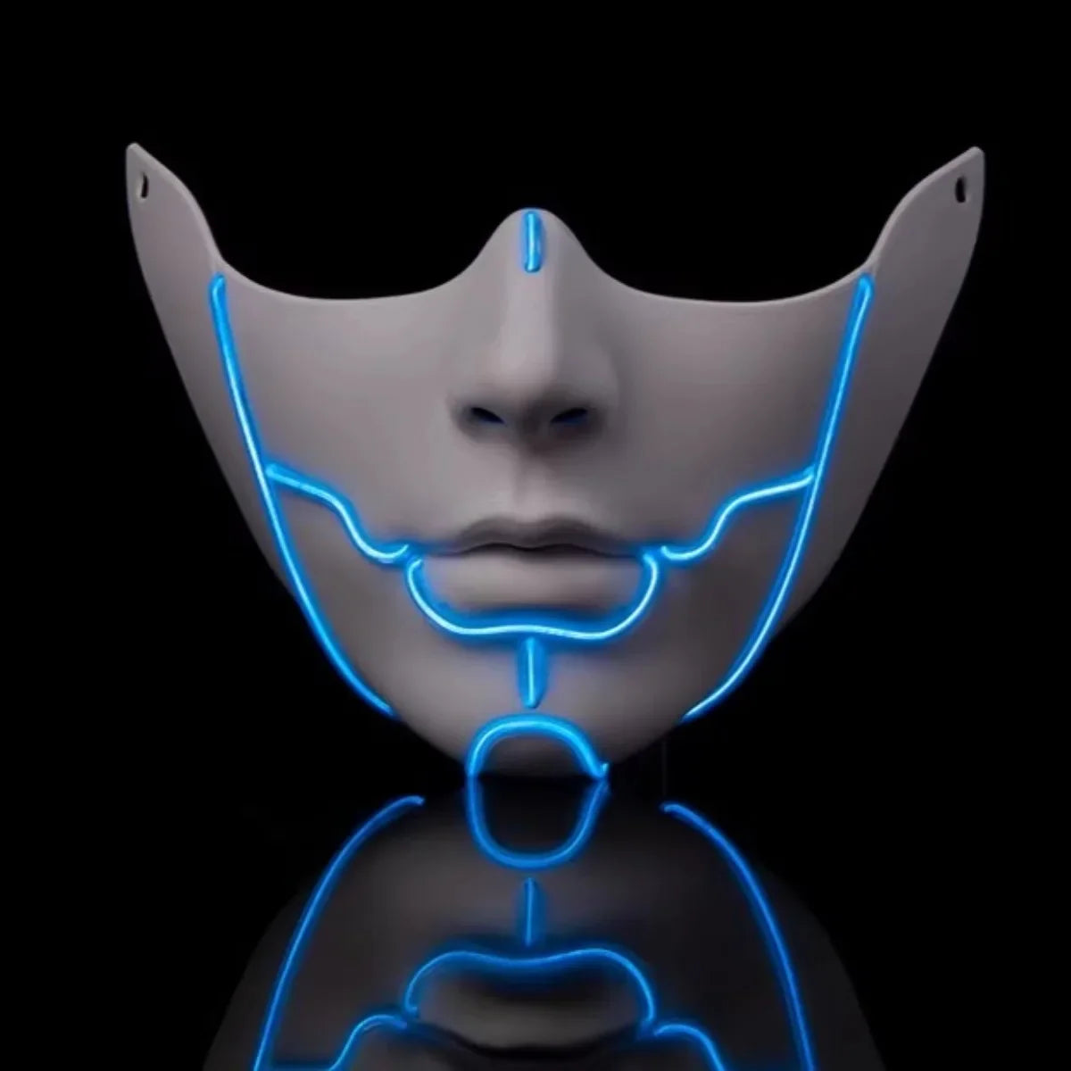 Cyber Cos For Women Men Punk Mask Sai Half Face Cool Luminous Masks Cosplay Props Halloween Party Stage Performance Dress Up