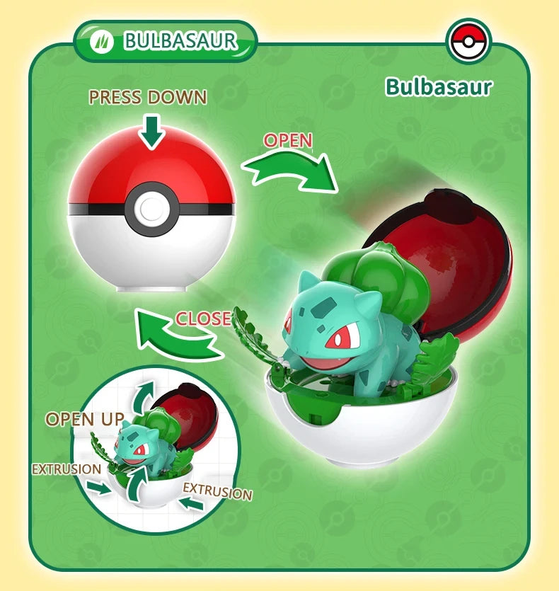 Pokemon  Genuine 6 Different Styles Toy Set Pokeball Pocket Monster Pikachu Eevee Charizard Gyarados Blastoise Figures Model