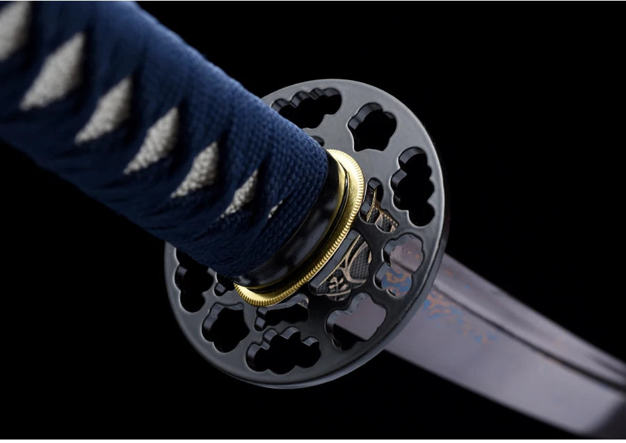 Masahiro Katanas Folded Blue Blade Home Decoration Swords Handmade Full Tang 41 Inch Last Warrior Swords