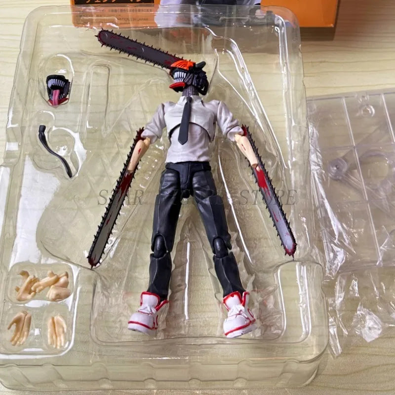 Chainsaw Man Action Figure SHF Denji Joint Movable Figurine Toys PVC Ornaments Doll 15cm Anime Electric Saw Demon Figures Model