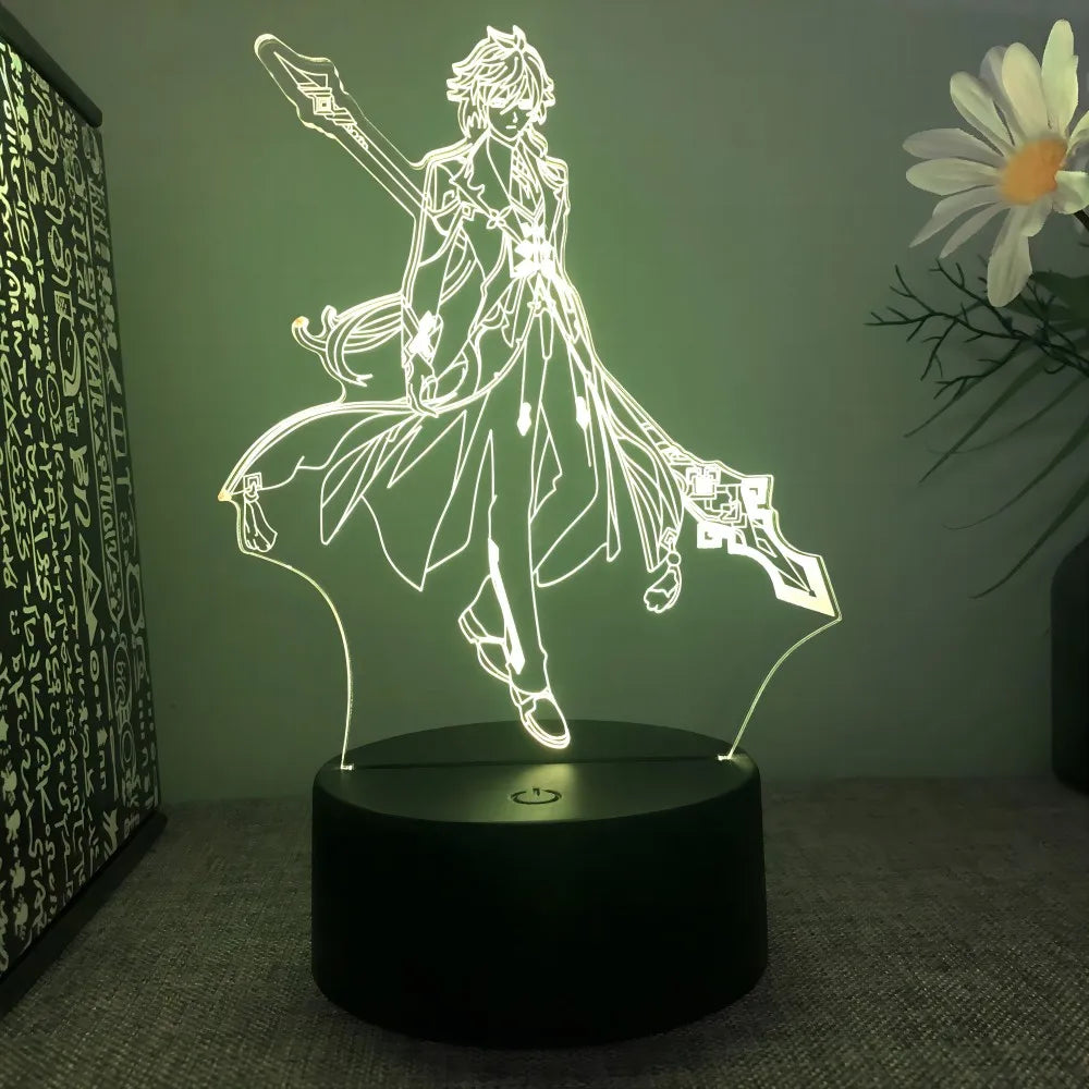 3D Lamp Anime Figures Genshin Impact 3D Night Light Raiden Shogun PVC Model Gamer Lamp Decoration Bedroom Lights Kids Toys Gifts
