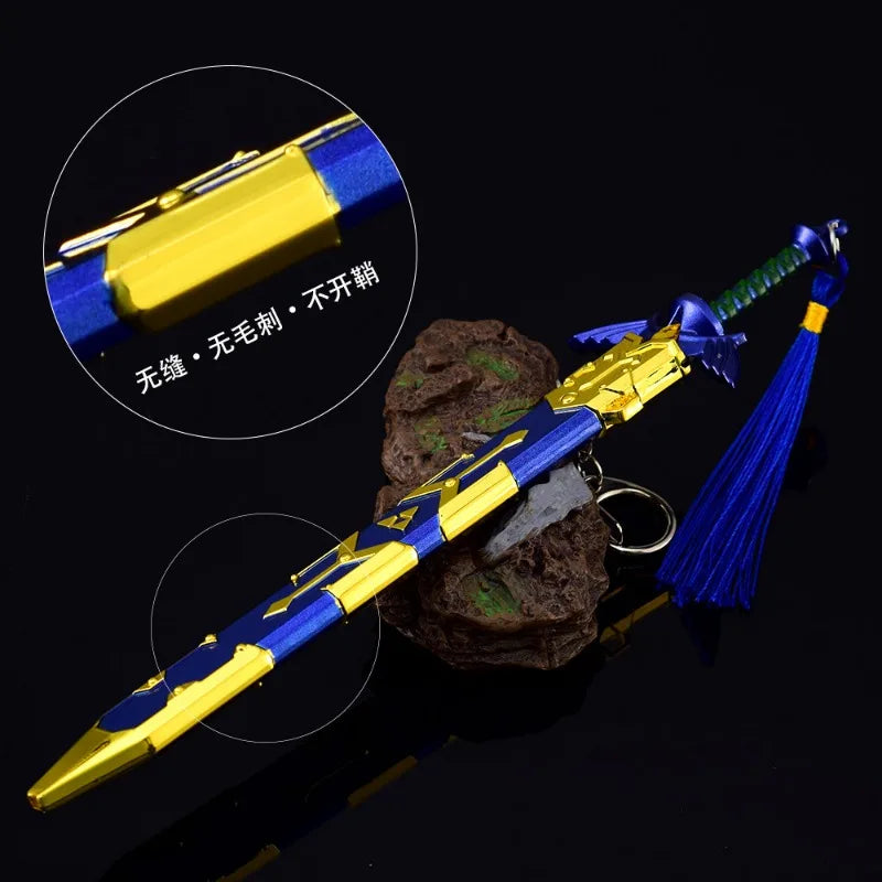 22cm Tears of The Kingdom Master Sword Enhanced Game Weapon Model Samurai Model Pendant Accessories Keychain Ornament Crafts Toy