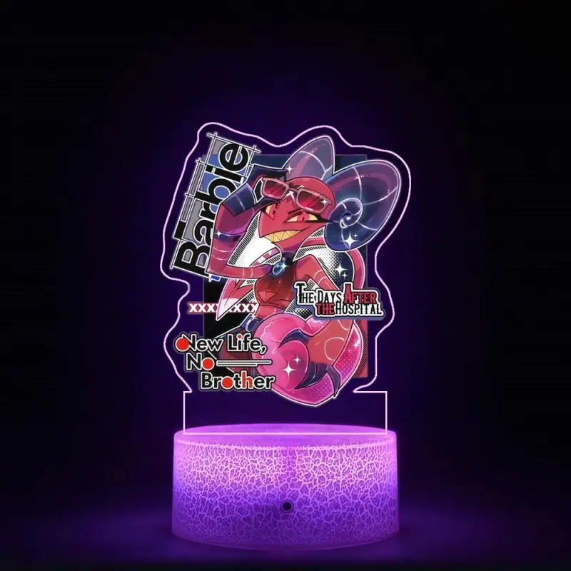 Night Light for Helluva Boss Moxxie Millie Loona Octavia Stella Vassago Asmodeus Colorful Lights Anime Cartoons Bedside Lamp