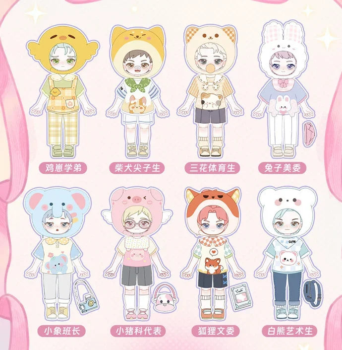 In stock PEETSOON Garden Party Series Ob11 1/12 Bjd 16cm  Cute Action Figure Toys Kawaii Anime Figures  Dolls Toy Gift