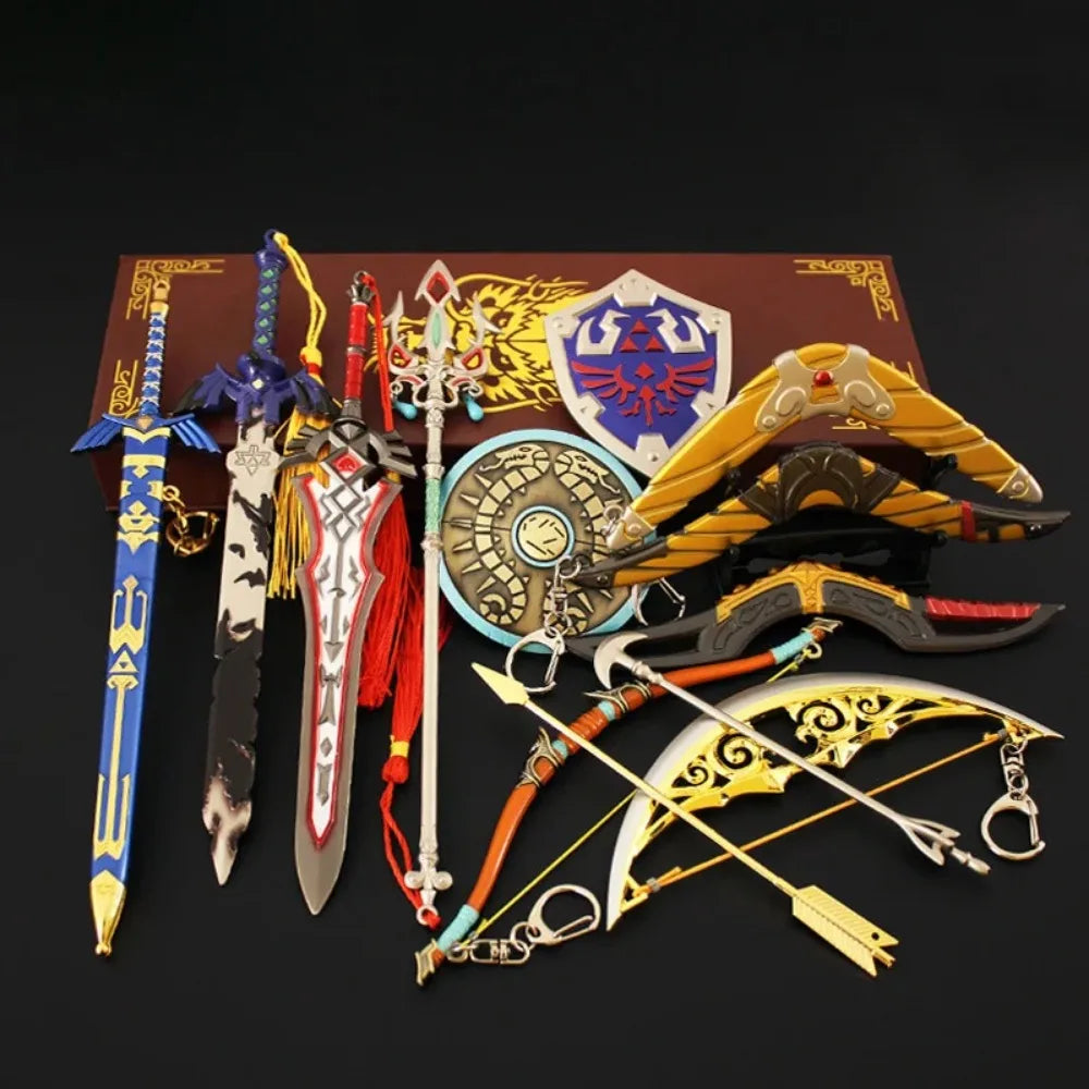 The Hyrule Fantasy Sword Keychains Link Game Periphery Metal  Collection Model Zeldas Keychain Ornament Crafts Gifts Toys