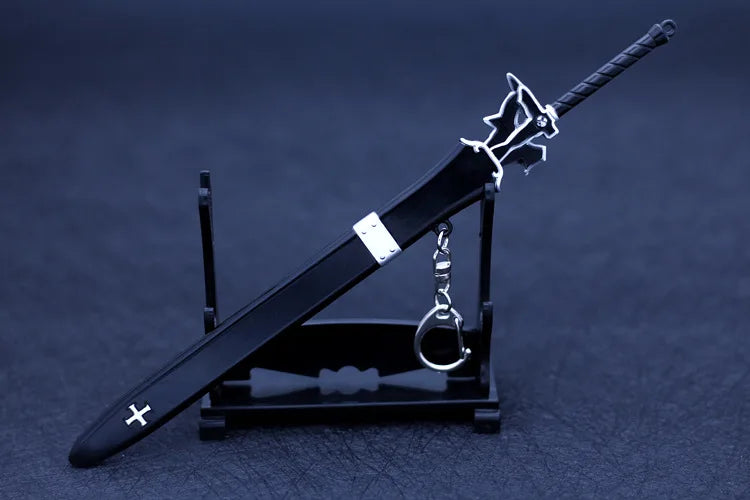 Sword Art Online 22CM Elucidator Anime Kirito Weapon Yuuki Asuna Green Rose Sword Real Steel Katana SAQ Japanese Catanas Toys