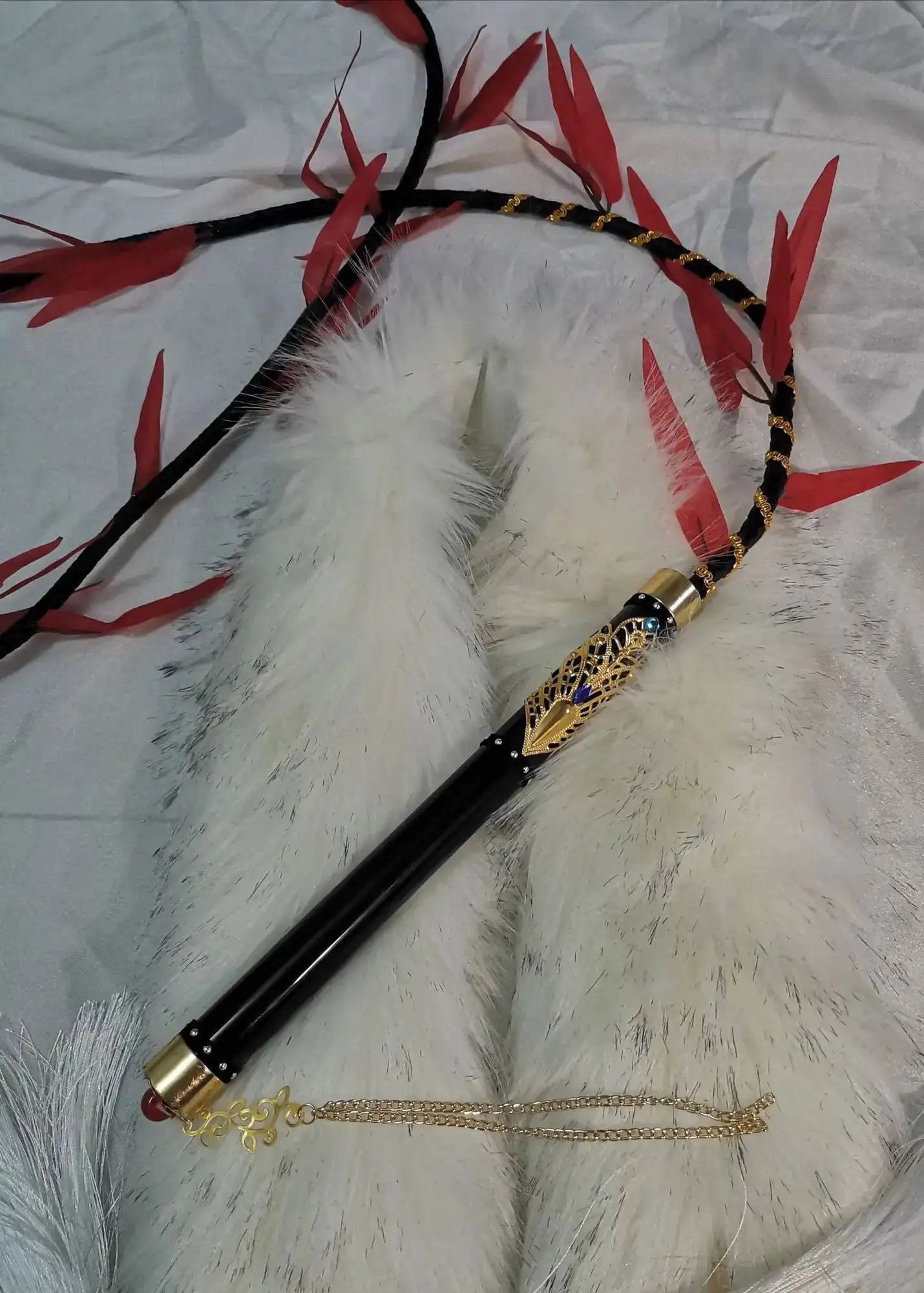 New Mo Ran Cosplay Ghost Props Chinese Novel Erha and His White Cat Shizun Whip Chu Wanning Tian Wen Costume Accessory