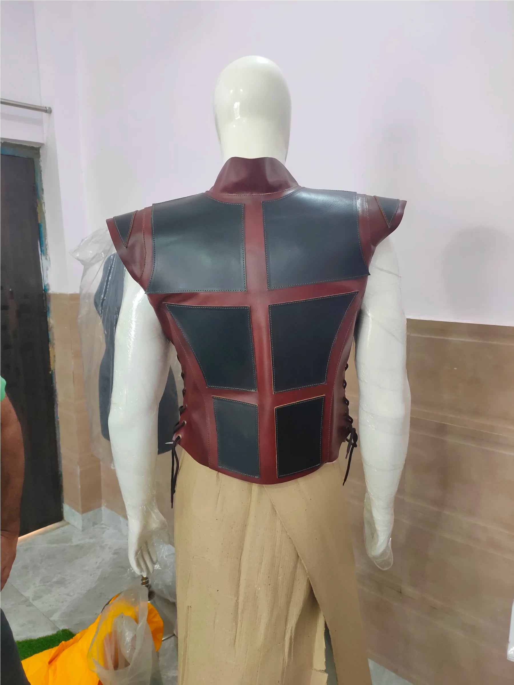 Medieval Italian Leather Jacket for Men Deluxe Viking Fantasy Cosplay Armor Costume Handmade Leather Vest