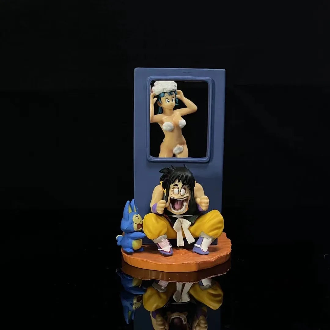 9cm Anime Dragon Ball Z Puar Figure Yamcha Figurine Bulma Pvc Action Figures Statue Collectible Model Toys Gifts