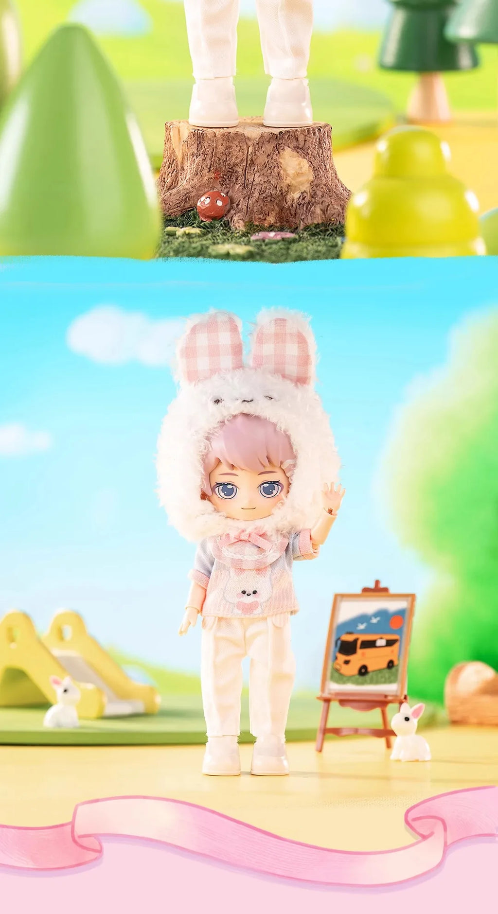 In stock PEETSOON Garden Party Series Ob11 1/12 Bjd 16cm  Cute Action Figure Toys Kawaii Anime Figures  Dolls Toy Gift