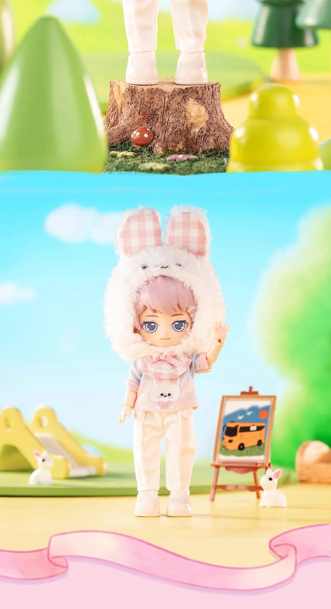 In stock PEETSOON Garden Party Series Ob11 1/12 Bjd 16cm  Cute Action Figure Toys Kawaii Anime Figures  Dolls Toy Gift