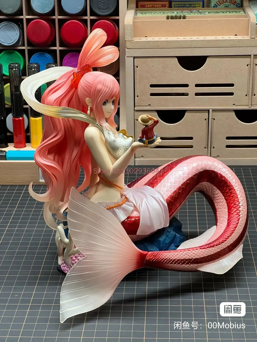 One Piece Shirahoshi Hold Luffy In Hand Action Figures Model Doll Toys Collectible Desktop Ornaments Kids Birthday Mas Gifts