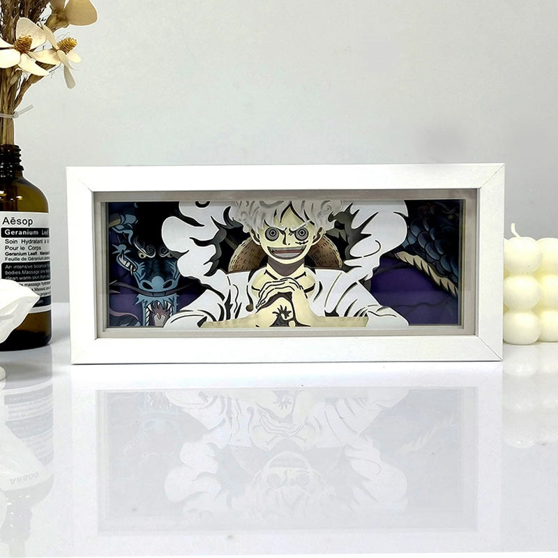Anime Led Light Lamp For Room Decor Paper Cut Shadow Box Birthday Bedside Remote control Nightlight Manga Light Box Friend Gifts