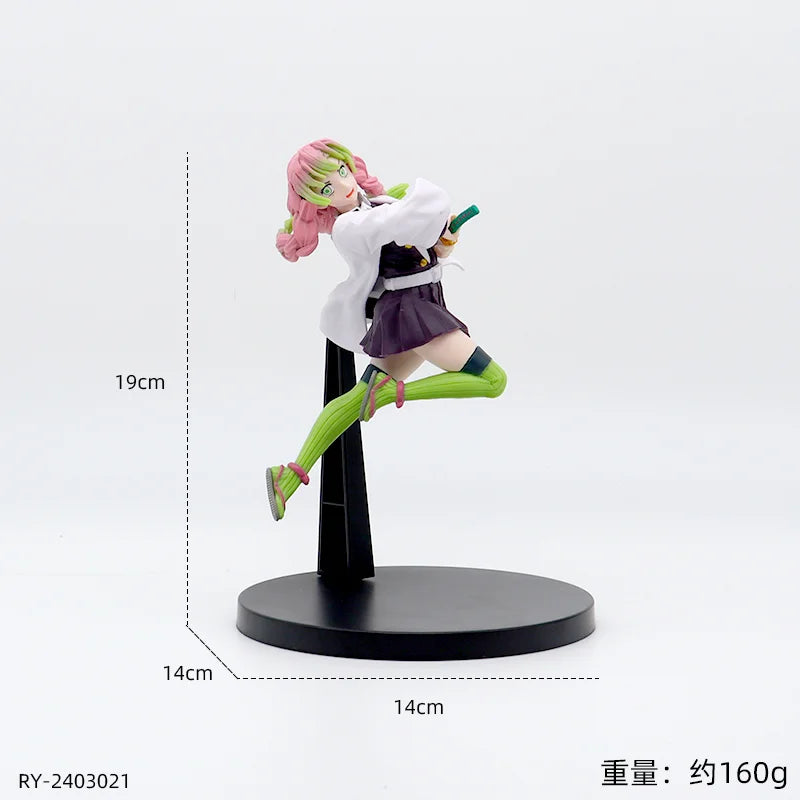 Demon Slayer Action Figures Tanjirou Nezuko Zenitsu Kanroji Mitsuri Muichirou Uzui Tengen Anime Figure Collection Model Doll Toy