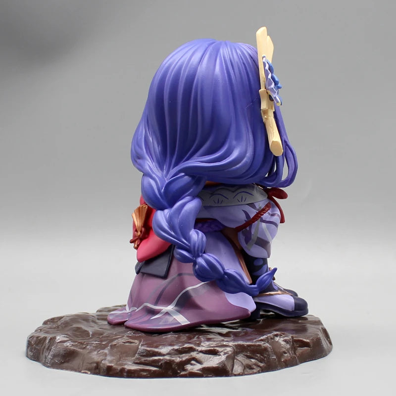 Anime Genshin Impact Raiden Figura Q Version Figure 14cm Raiden Shogun Figures Action Kawaii PVC Collection Decor Figurine Toys
