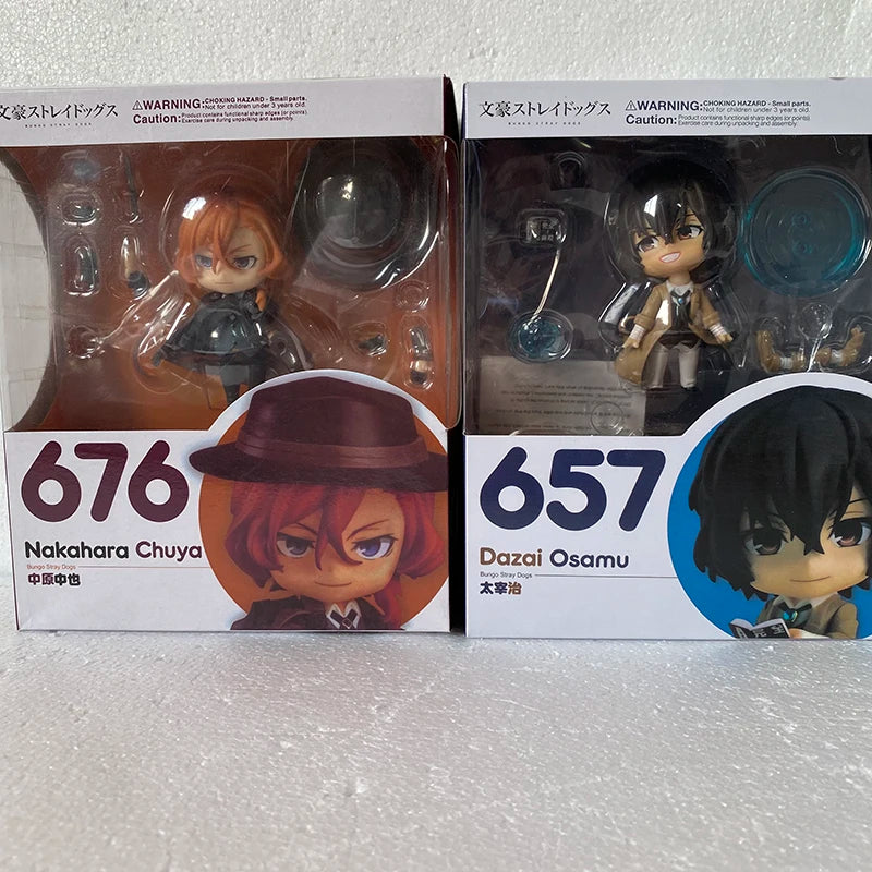 Q Version Dazai Osamu Figure Ryunosuke Akutagawa 1191 Chuya Nakahara Figure 657 676 Bungo Stray Dogs Action Figures Toys Gifts
