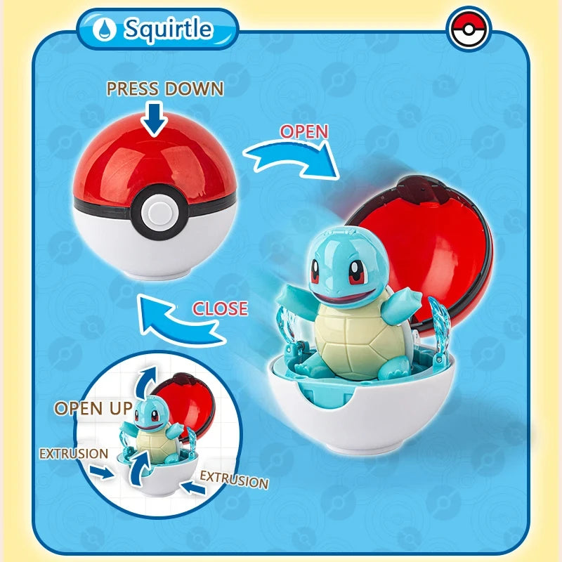 Pokemon  Genuine 6 Different Styles Toy Set Pokeball Pocket Monster Pikachu Eevee Charizard Gyarados Blastoise Figures Model