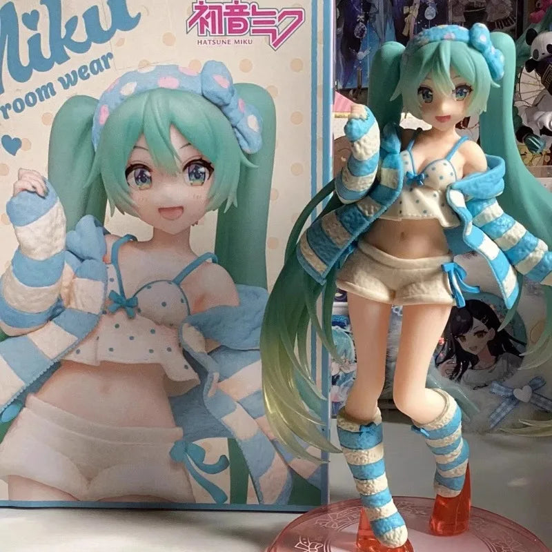 Taito Original Genuine Vocaloid Singer Hatsune Miku Figure Costumes Room Wear China Exclusive Color Ver 18cm Model Toy Figures