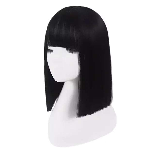 Anime Celestia Ludenberg Cosplay Yasuhiro Taeko Wig Artificial Black Hair Spiral Double Ponytail Role Play Props Accessories