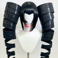 Anime Celestia Ludenberg Cosplay Yasuhiro Taeko Wig Artificial Black Hair Spiral Double Ponytail Role Play Props Accessories