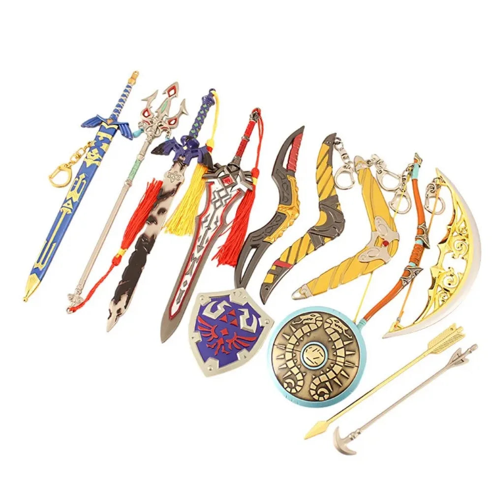 The Hyrule Fantasy Sword Keychains Link Game Periphery Metal  Collection Model Zeldas Keychain Ornament Crafts Gifts Toys