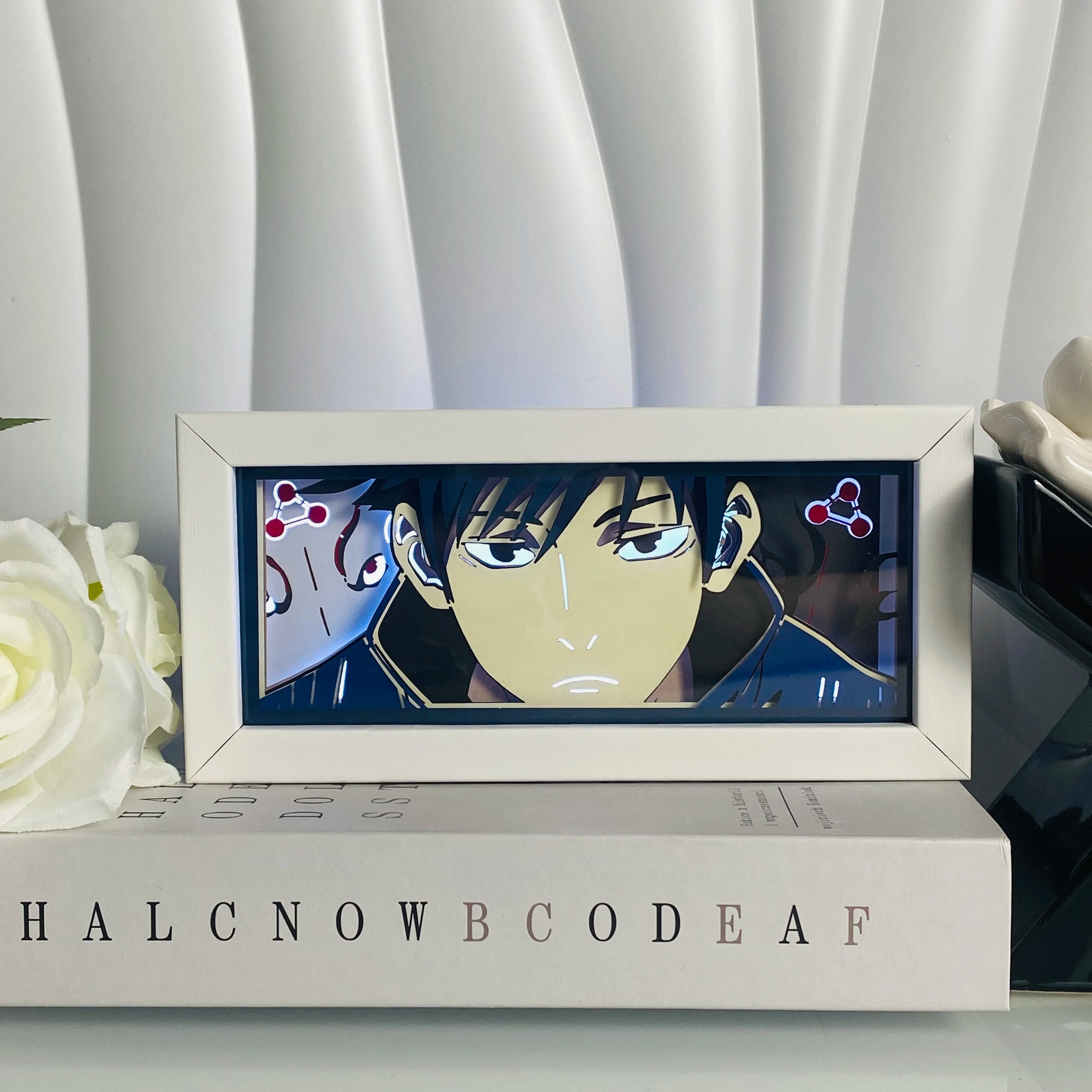 Anime Light Box Led Strip Lights Anime Eyes Shadow Box Picture Frame 3D Paper Carving Usb Table Lamp Mood Light Room Decor Gift
