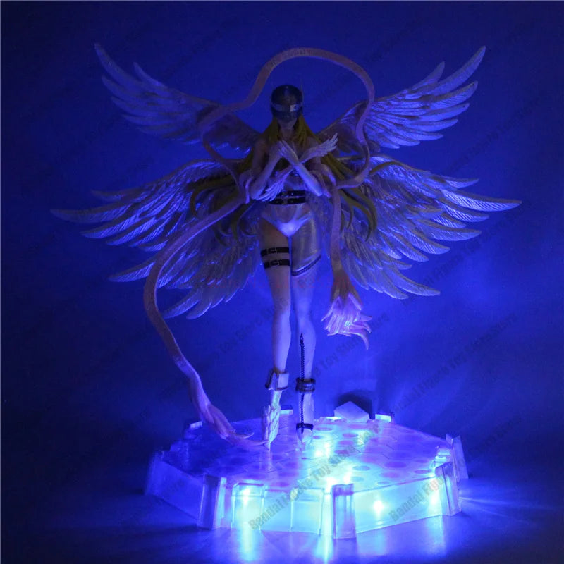 28cm Anime Digimon Adventure Figures Angewomon Angemon LED Action Figurines PVC Statue Model Collection Doll Toys Children Gift