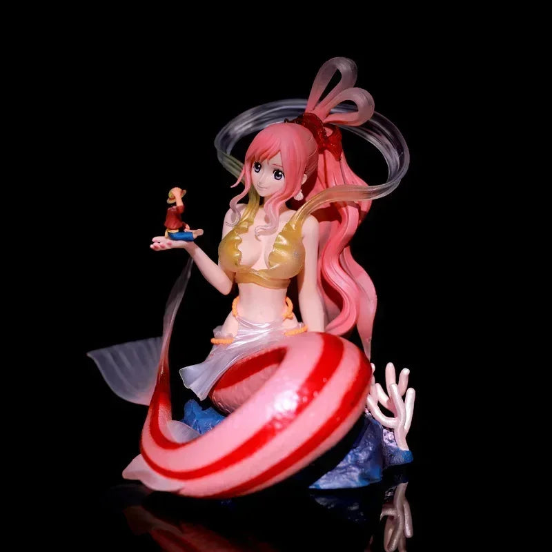 One Piece Shirahoshi Hold Luffy In Hand Action Figures Model Doll Toys Collectible Desktop Ornaments Kids Birthday Mas Gifts