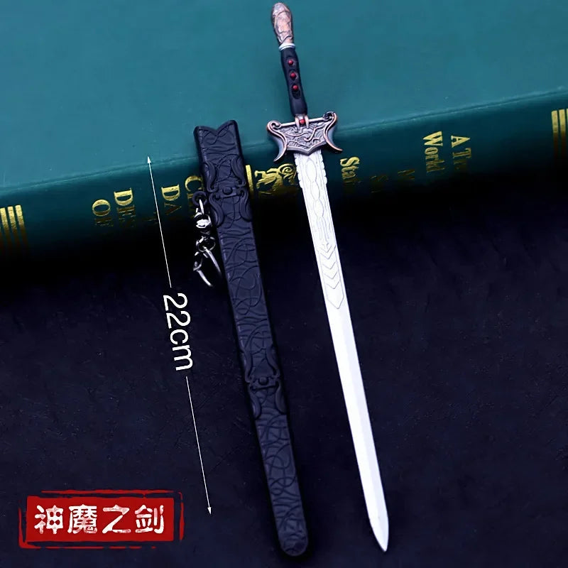 Sword Art Online 22CM Elucidator Anime Kirito Weapon Yuuki Asuna Green Rose Sword Real Steel Katana SAQ Japanese Catanas Toys