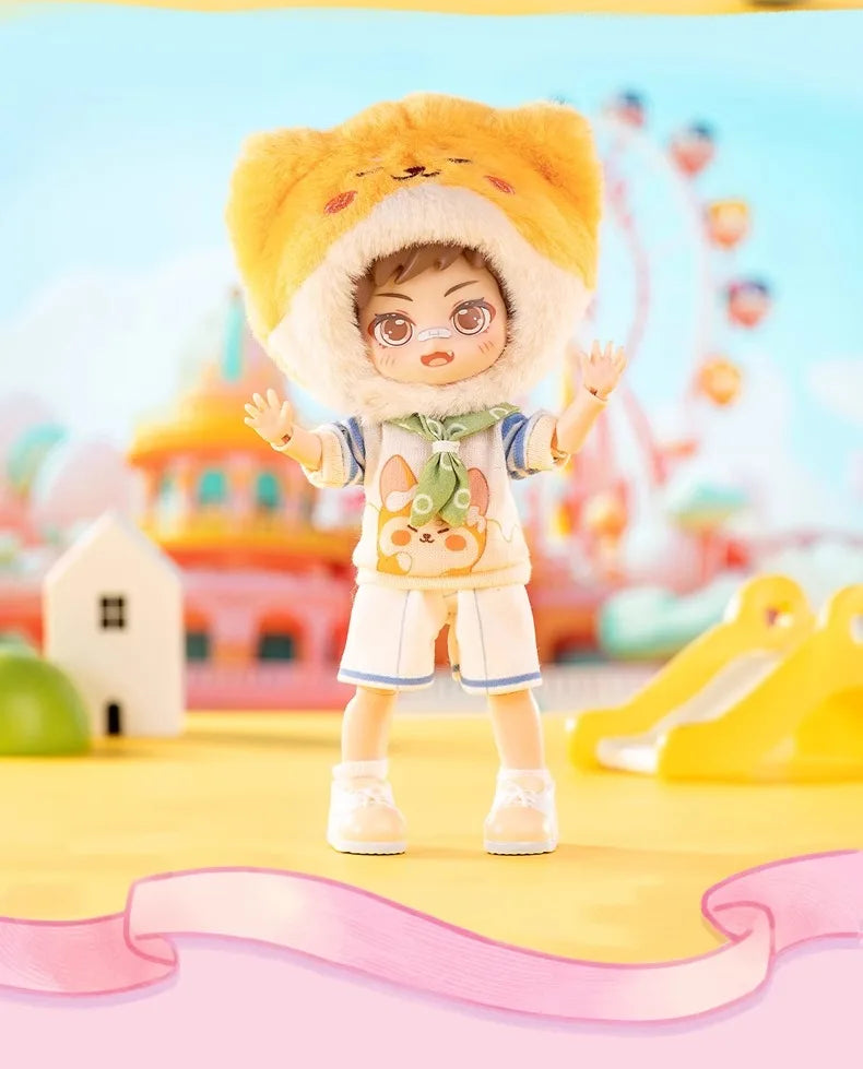 In stock PEETSOON Garden Party Series Ob11 1/12 Bjd 16cm  Cute Action Figure Toys Kawaii Anime Figures  Dolls Toy Gift
