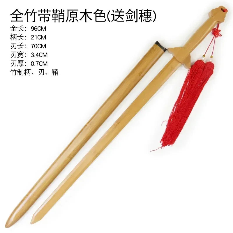 Sword, Tai Chi  Martial Arts Training Performance Prop, Single Hand Bamboo and Wood Sword