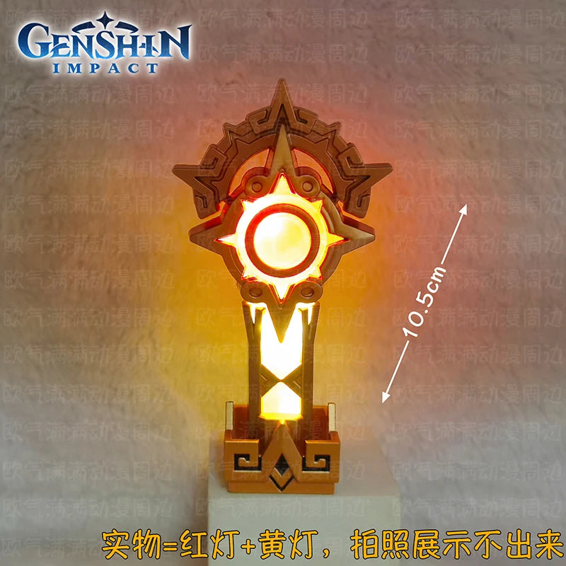Genshin Impact Mavuika Beelzebul Zhong Li Barbatos Gnosis Plural Gnoses Anime Cosplay Luminescent Metal Night Light Pendant