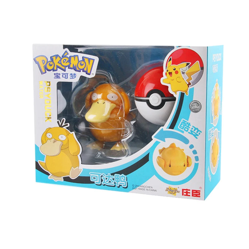 Anime Pokemon Figures Transformer Poke Ball Model Pikachu Charizard Blastoise Mewtwo Venusaur Gyarados Greninja Robot Toy Gift