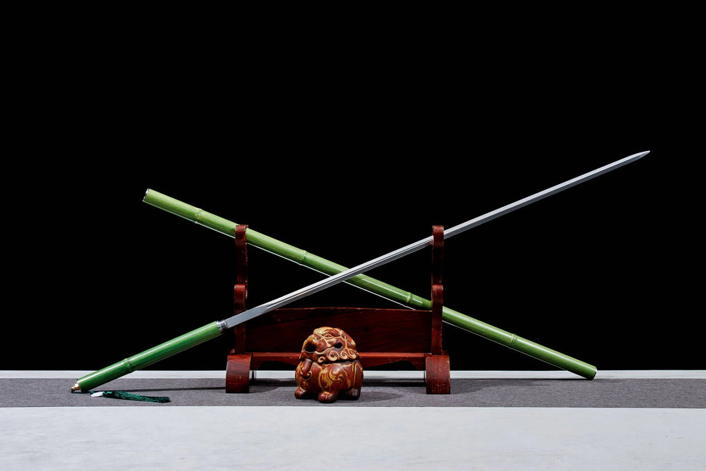 112cm bamboo joint walking stick sword ready for combat with sharp edge.Samurai sword made of real steel. Katana for ninja arts
