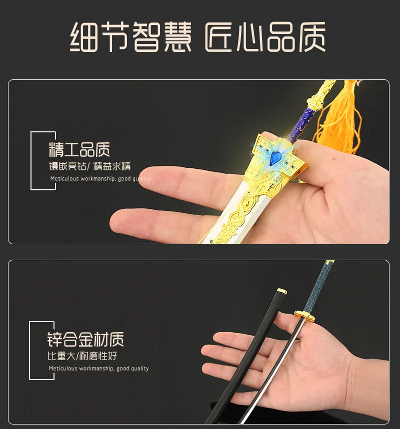 Medieval Sword 22cm/8.66in Training Katana Toy Sports Game Peripherals Cosplay Weapon Model Boys Collectible Desk Ornaments