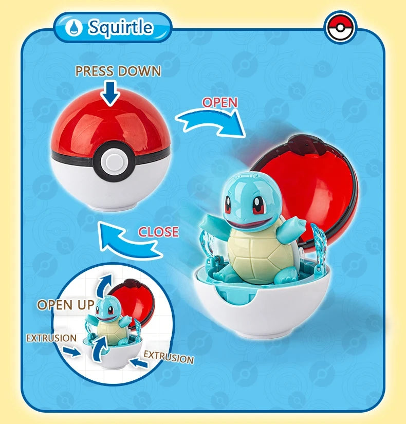Pokemon  Genuine 6 Different Styles Toy Set Pokeball Pocket Monster Pikachu Eevee Charizard Gyarados Blastoise Figures Model