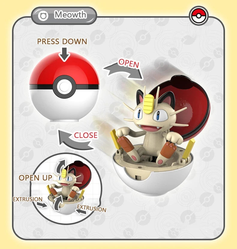 Pokemon  Genuine 6 Different Styles Toy Set Pokeball Pocket Monster Pikachu Eevee Charizard Gyarados Blastoise Figures Model