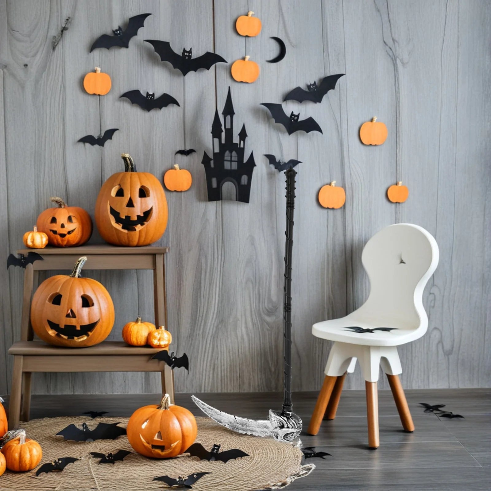 Realistic Scythe Prop For Halloween Costume Cosplay Party Stage Performance Decor Simulation Plastic Prop Halloween Accessories