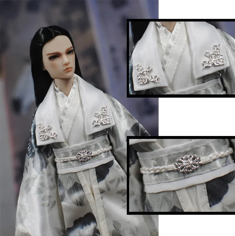 30cm Doll Chinese Ancient Costume Accessories 1/6 Male BJD Doll Figures Flexible Body Boy Doll Long Hair Boyfriend Toys Gift