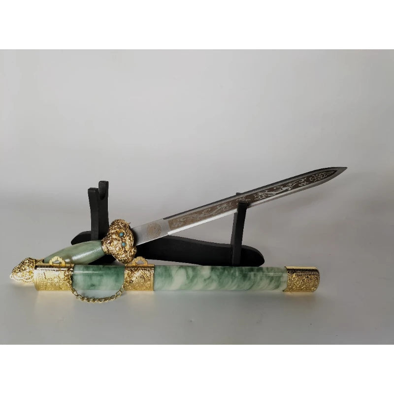 Ancient Sword Model Imitation Jade Yongle Sword 44cm , Metal Craft  Collectible Sword, Unsharpened Wall Decor Sword Gift for Men