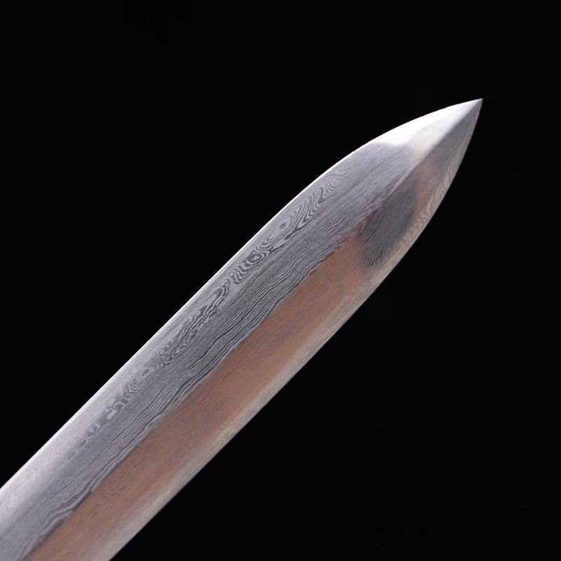 Chinese Tai Chi Swords Folded Steel Damascus Blade Real Handmade Full Tang Sharp Rosewood Sheath Dragon Guard Training Katanas
