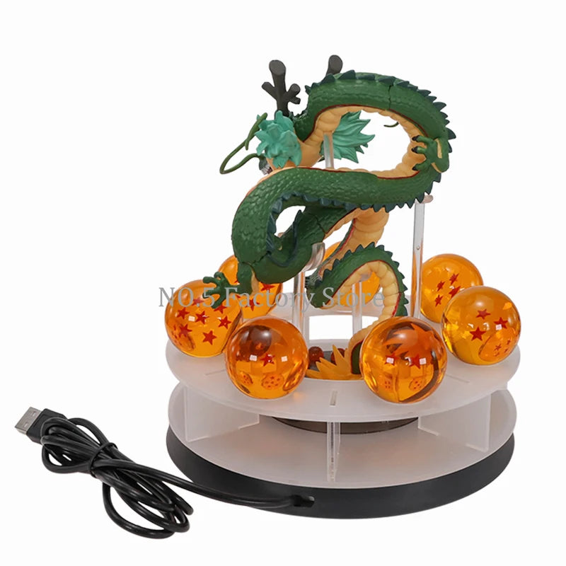 New DBZ Anime Shenlong Led Action Figures Set Night Lights Shenrou Crystal Balls Shelf Figurine Model Xmas Gift Toys