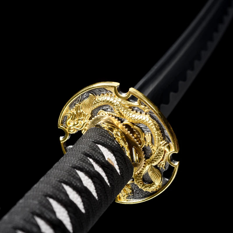 Gold Dragon Katanas 1045 Blade Real Chinese Swords Handmade Full Tang 41 Inch Cosplay Catana Decoration Swords