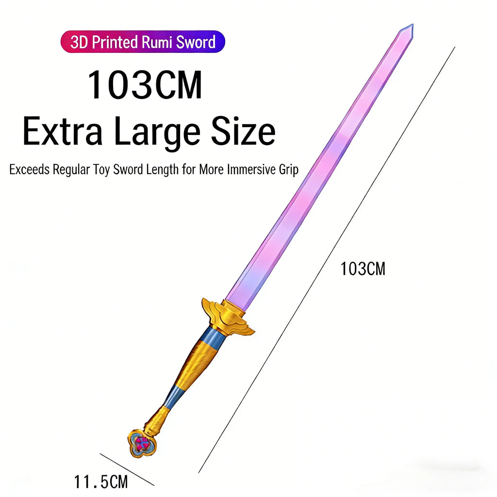 Purple Rumi Demon Hunter Sword Telescopic Cosplay Prop With Symbol Plastic Long Sword Fantasy Accessory Gift