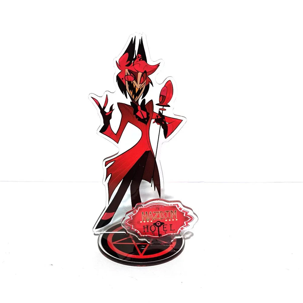 New 15CM Hazbin Hotel Charlie Morningstar Stand Acrylic Figures Vaggie Desktop Standing Sign Model Decoration Collection Gifts